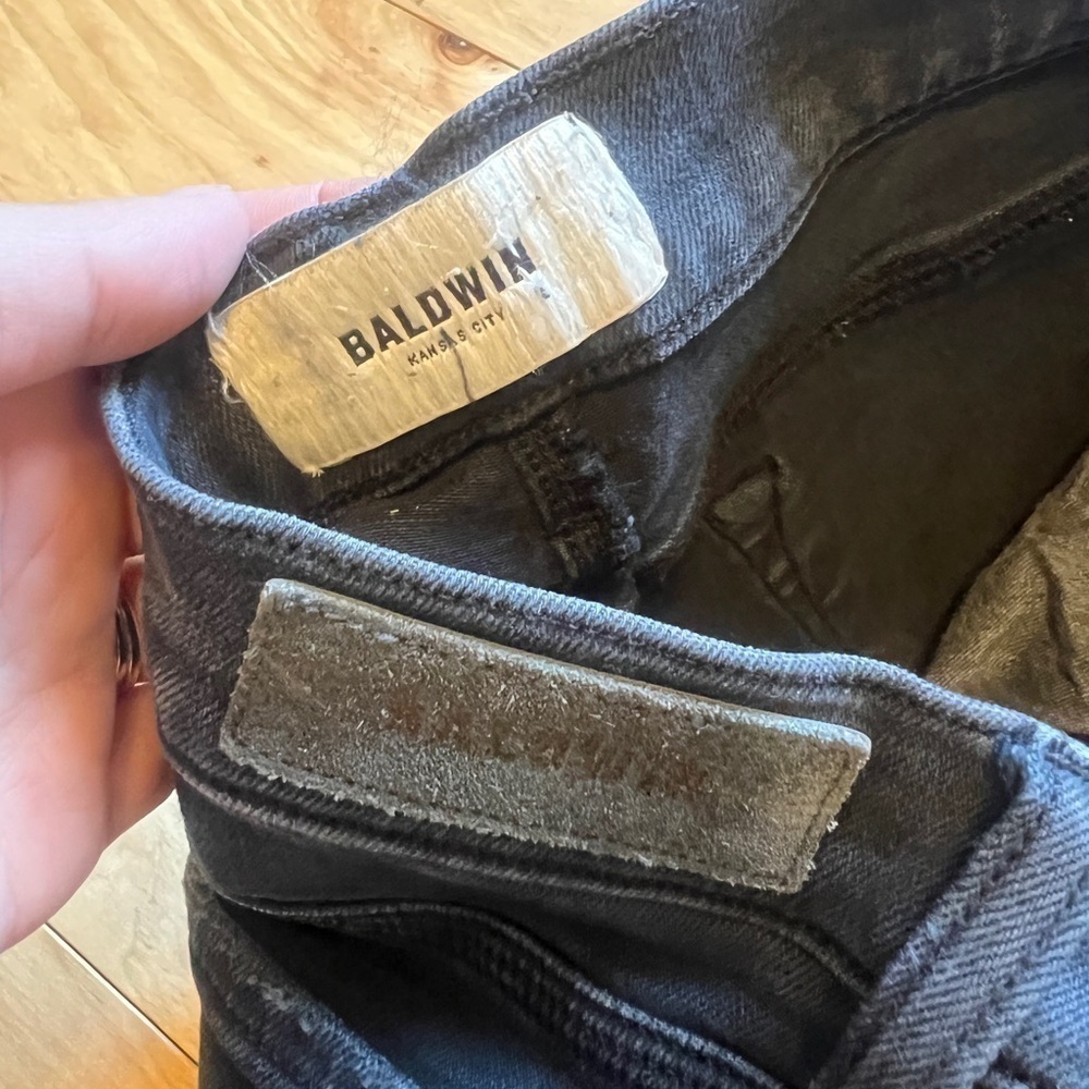 Baldwin Kansas City High Rise Crop Jeans “The Ten” Smoke Black Denim Women’s 29 - Picture 4 of 10